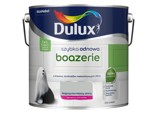 Farba akrylowa Dulux Szybka Odnowa Boazerie SAT 2,5 l - najpopularniejszy szary
