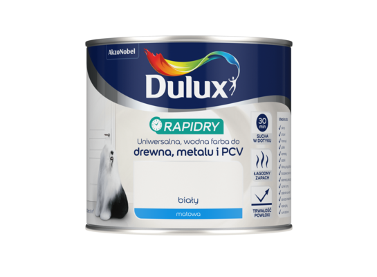 Farba akrylowa Dulux Rapidry 400 ml MAT biały