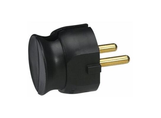 Wtyczka 2P 16A czarna płaska LEGRAND