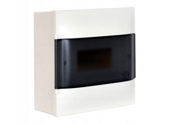 Rozdzielnica naścienna PRACTIBOX S 1x8 z przezroczystymi drzwiami