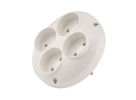 Rozgałęźnik 4 gniazda, 4x2P, bez uziemienia, biały, RO-4