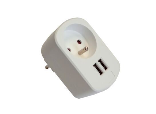 Międzywtyczka z ładowarką 2xUSB 2,4 A