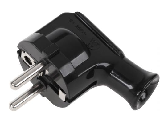 Wtyczka kątowa czarna WT-16U UNISCHUKO