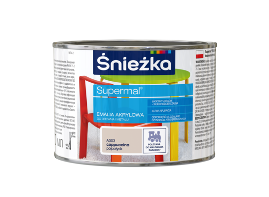 Farba emaliowa Supermal akrylowy A303 Cappuccino półpołysk 0,4 l Śnieżka