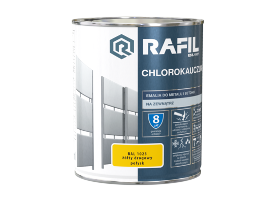 Emalia chlorokauczukowa żółty drogowy 0,75 l RAFIL