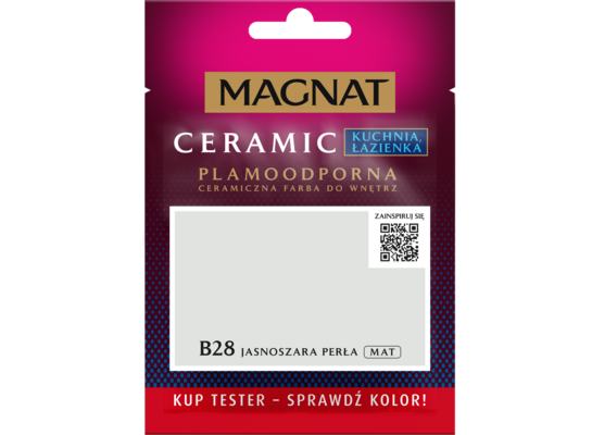 Farba ceramiczna MAGNAT Kitchen&Bathroom tester jasnoszara perła B28 30 ml