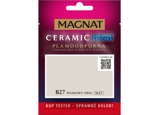 Farba ceramiczna MAGNAT Kitchen&Bathroom tester piaskowy opal B27 30 ml