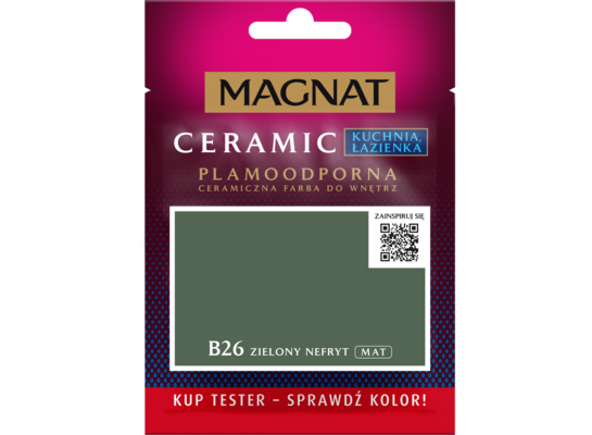 Farba ceramiczna MAGNAT Kitchen&Bathroom tester zielony nefryt B26 30 ml