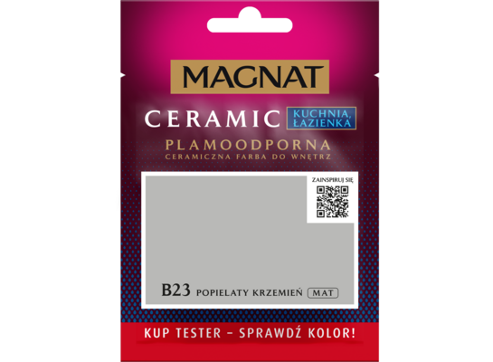 Farba ceramiczna MAGNAT Kitchen&Bathroom tester popielaty krzemień B23 30 ml
