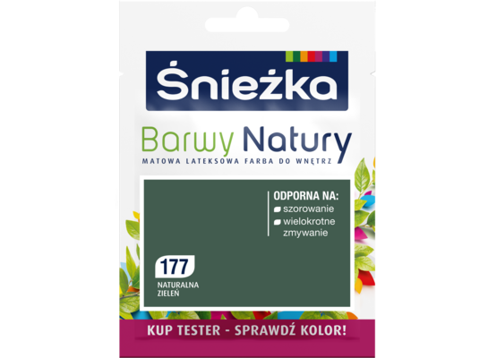 Farba lateksowa Barwy Natury TESTER naturalna zieleń 177 25 ml Śnieżka