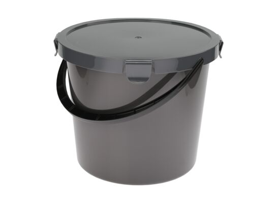 Wiadro z pokrywą Berry 10 L PT-6079 szare