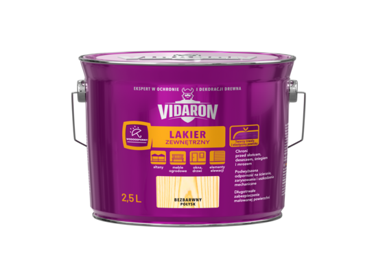 Lakier zewnętrzny bezbarwny 2,5 l VIDARON