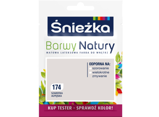 Farba lateksowa Barwy Natury TESTER szarotka alpejska 174 25 ml Śnieżka