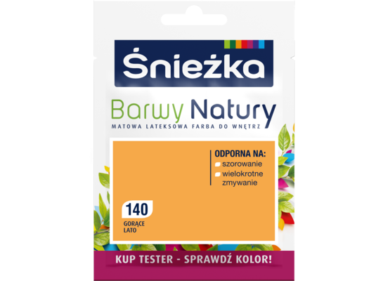 Farba lateksowa Barwy Natury TESTER gorące lato 140 25 ml Śnieżka