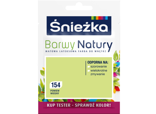 Farba lateksowa Barwy Natury TESTER powiew wiosny 154 25 ml Śnieżka
