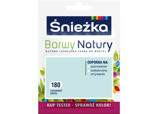 Farba lateksowa Barwy Natury TESTER lazurowy brzeg 180 25 ml Śnieżka