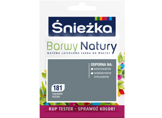 Farba lateksowa Barwy Natury TESTER chłodny ocean 181 25 ml Śnieżka