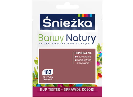 Farba lateksowa Barwy Natury TESTER pustynna czerwień 183 25 ml Śnieżka