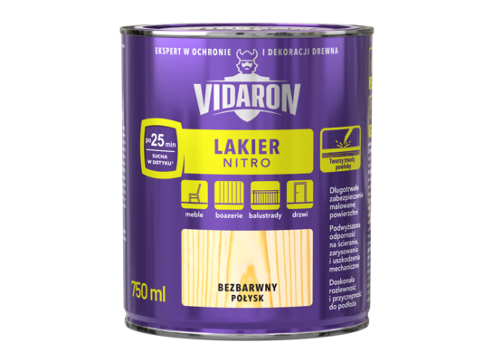 Lakier Nitro bezbarwny 0,75 l VIDARON