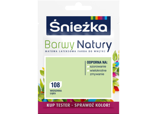 Farba lateksowa Barwy Natury TESTER wiosenna łąka 108 25 ml Śnieżka