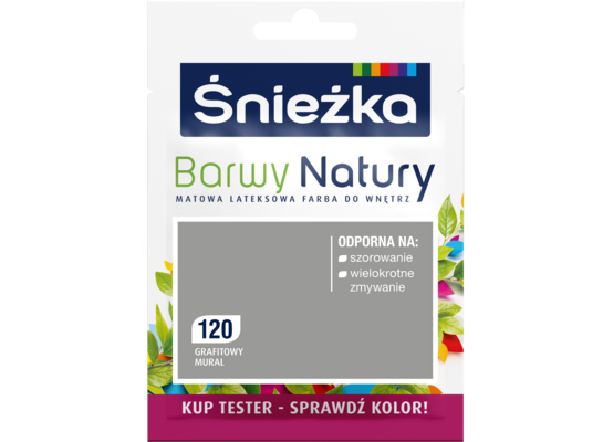 Farba lateksowa Barwy Natury TESTER grafitowy mural 120 25 ml Śnieżka