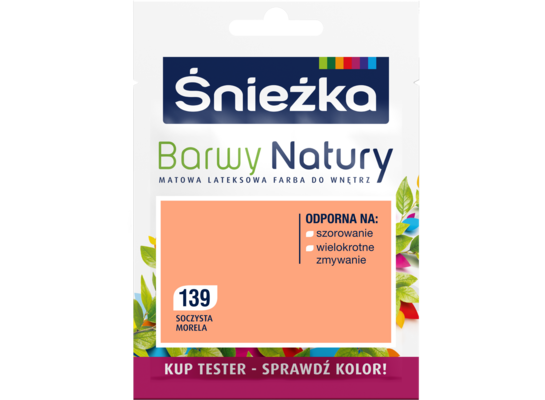 Farba lateksowa Barwy Natury TESTER soczysta morela 139 25 ml Śnieżka