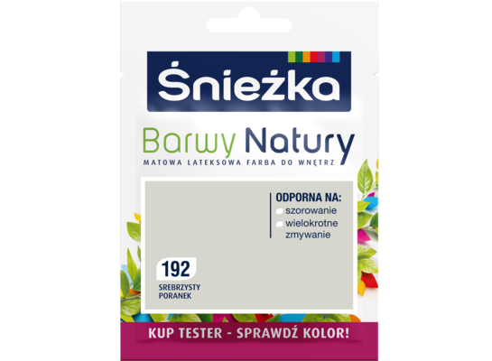 Farba lateksowa Barwy Natury TESTER srebrzysty poranek 192 25 ml Śnieżka
