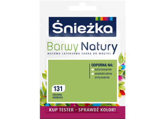 Farba lateksowa Barwy Natury TESTER zielona herbata 131 25 ml Śnieżka