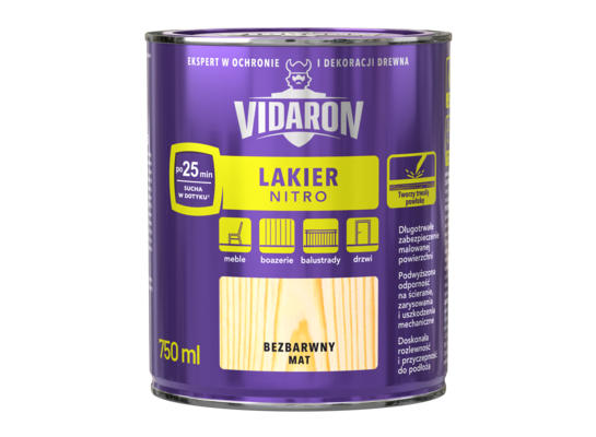 Lakier Nitro bezb matowy 0,75 l VIDARON