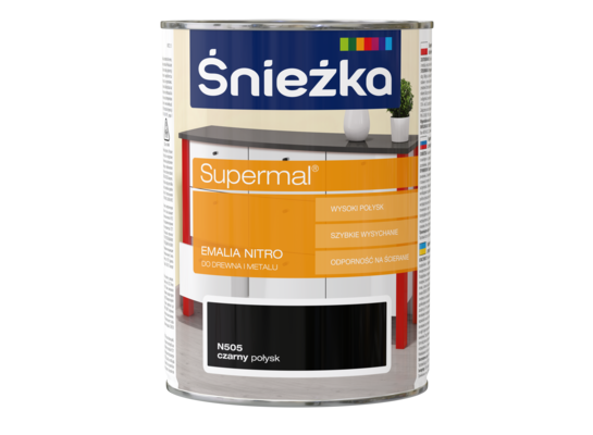 Supermal Emalia Nitro czarny N505 0,8 l Śnieżka