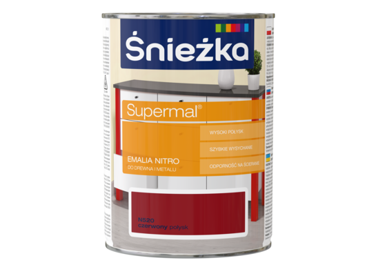 Supermal Emalia Nitro czerwony N520 0,8 l Śnieżka