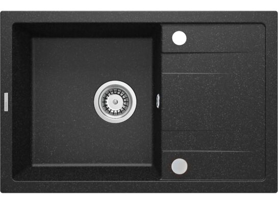 Zlewozmywak CORIO grafitowy granit 1K Z/O 670 x 440 x 175 mm 3,5"+osprzęt