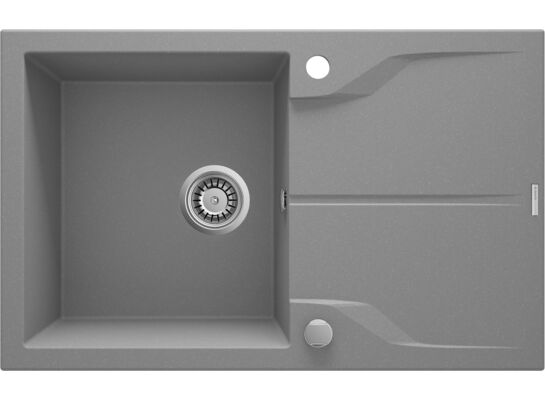 Zlewozmywak ANDANTE szary metalik granit 1K Z/O 780 x 490 x 190 mm 3,5" + osprzęt płaski SS