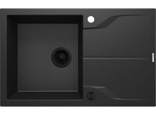 Zlewozmywak ANDANTE grafitowy metalik granit 1K Z/O 780 x 490 x 190 mm 3,5" + osprzęt płaski SS
