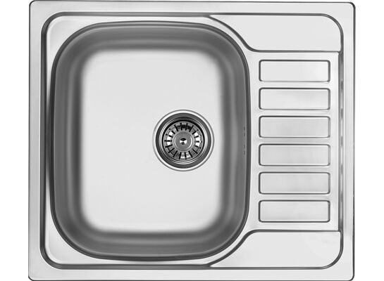 Zlewozmywak SOUL SATYNA 1K Z/KO 580 x 500 x 170, 3,5" + osprzęt