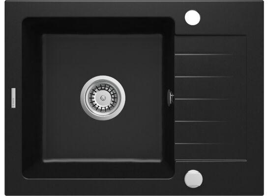Zlewozmywak ZORBA NERO granit 1K Z/KO 580 x 440 x 164 mm 3,5" +space saver