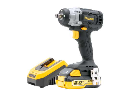 Klucz udarowy bezszczotkowy 20 V + zestaw startowy 2.0 Ah Kaltmann Titanium