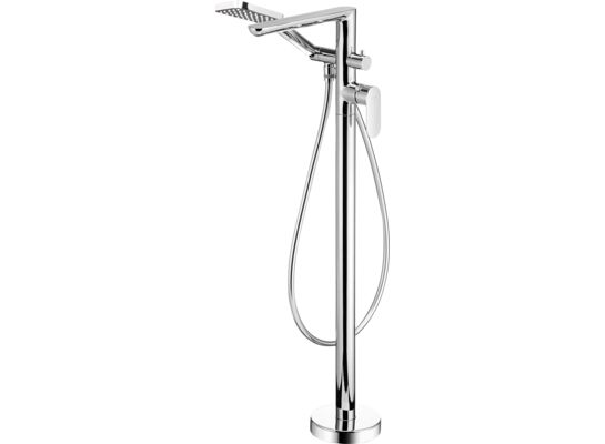 Bateria wannowa Alpinia chrom wolnostojąca z kompletem natryskowym