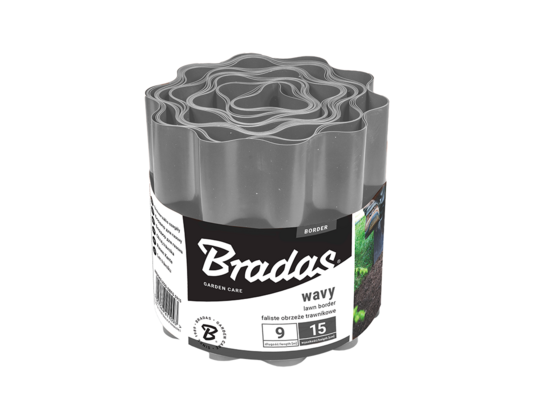 Obrzeże faliste trawnikowe 9m x 20 cm szare