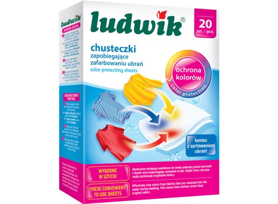 Chusteczki zapobiegające zafarbowaniu 20 szt 40 g LUDWIK