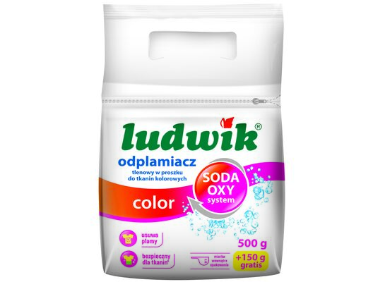 Odplamiacz tlenowy do tkanin kolorowych 500 g + 150 g LUDWIK
