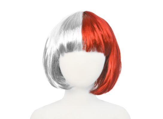 Peruka bob "Biało-Czerwoni"