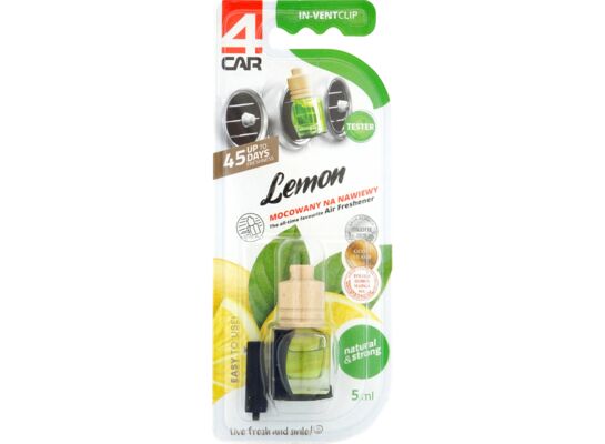 Zapach w płynie na wloty WOOD CLIP IT lemon 5 ml 4Car