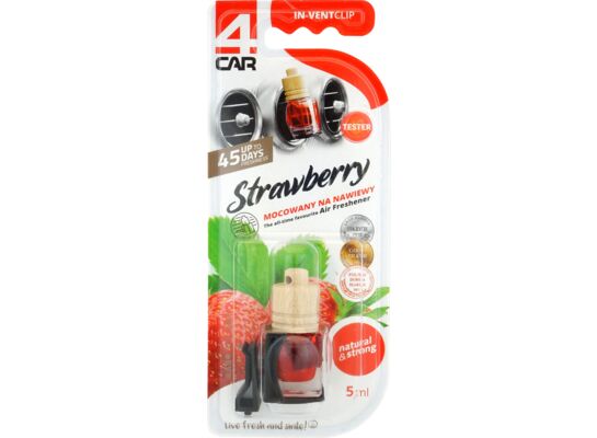 Zapach w płynie na wloty WOOD CLIP IT strawberry 5 ml 4Car
