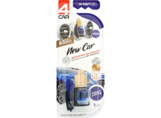Zapach w płynie na wloty WOOD CLIP IT new car 5 ml 4Car