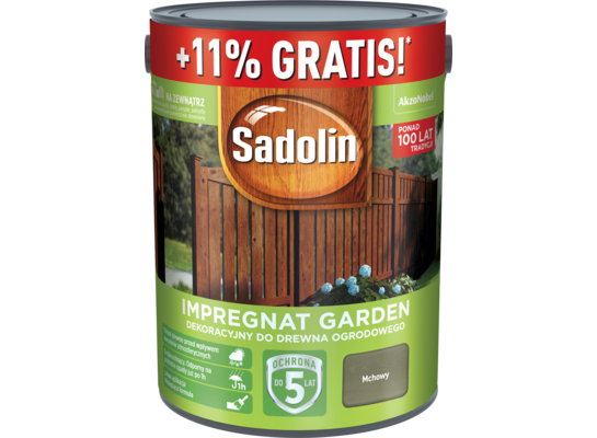 Impregnat dekoracyjny do drewna ogrodowego Sadolin Garden Mchowy 5,55 l