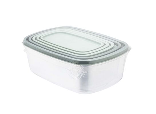 Komplet 5 pojemników plastikowych z pokrywkami zielony