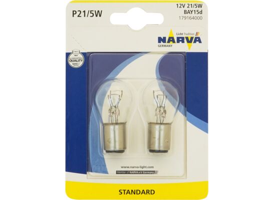 Zestaw żarówek samochodowych P21/5 W BAY15d 12 V blister NARVA
