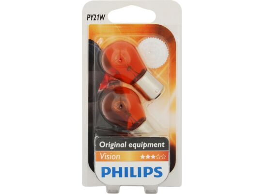 Zestaw żarówek samochodowych PY21 W 12 V pomarańczowe blister PHILIPS