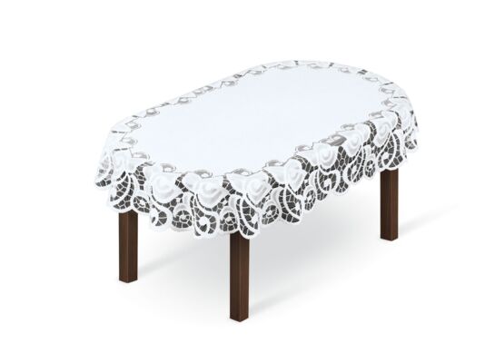 Obrus żakardowy owal 254261/120y 120 x 160 cm biały